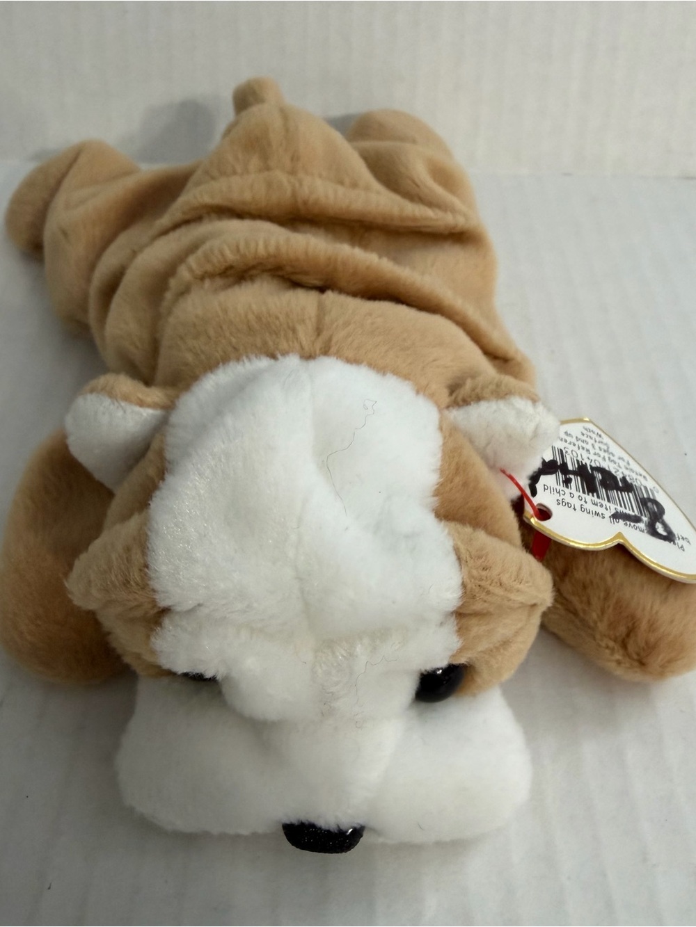Vintage Ty Beanie Babies Wrinkles the Bulldog Plush